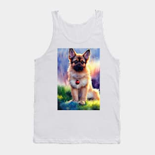 Watercolor german sheperd puppy Tank Top